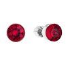 Strieborné náušnice kôstka s krištálmi červené okrúhle 31113.3 ruby