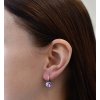 Strieborné náušnice visiace s krištálmi Swarovski fialové okrúhle 31229.3 violet