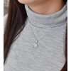 Strieborný prívesok s krištálmi Swarovski modrý okrúhly 34225.3 light turquoise