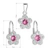 Sada šperkov s krištálmi Swarovski náušnice a prívesok ružová kytička 39162.3