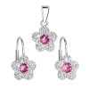 Sada šperkov s krištálmi Swarovski náušnice a prívesok ružová kytička 39162.3