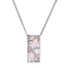 Strieborný náhrdelník so Swarovski krištáľmi ružový obdĺžnik 32074.3 magic rose