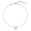 Strieborný náramok so syntetickým opálom biely okrúhly 13019.1