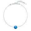 Strieborný náramok so syntetickým opálom modrý okrúhly 13019.3