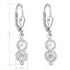 Strieborné náušnice visiace s Preciosa krištáľmi biele okrúhle 31244.1