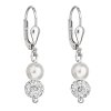 Strieborné náušnice visiace s Preciosa krištáľmi biele okrúhle 31244.1