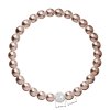 Perlový náramok hnedý s Preciosa krištáľmi 33115.3