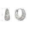 Strieborné náušnice kruhy so Swarovski krištáľmi biele 31306.1