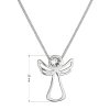 Strieborný náhrdelník anjel so Swarovski kryštálom 32080.1 biely