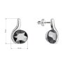 Strieborné náušnice pecky so Swarovski krištáľmi čierne 31313.5 hematite