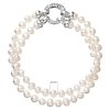 Perlový náramok dvojradový z pravých riečnych periel biely 23013.1