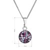 Strieborný náhrdelník so Swarovski kryštálmi okrúhly fialový 32086.3 magic violet
