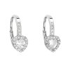 Strieborné náušnice visiace so zirkónom biele srdce 11204.1