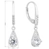 Strieborné náušnice visiace so zirkónom biela slza 11305.1