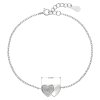 Strieborný náramok so zirkónmi srdca 13010.1