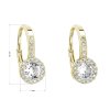 Pozlátené náušnice visiace so zirkónmi v bielej farbe 11202.1 Au plating