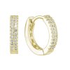 Pozlátené strieborné náušnice kruhy so zirkónom v bielej farbe 11238.1