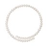 Strieborný náramok biele riečne perličky na pamäťovom drôtiku 23020.1
