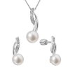 Perlová súprava s riečnou perlou a zirkónmi biela 29048.1B