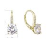 Pozlátené strieborné náušnice visiace s veľkým zirkónom biele 11451.1 Au plating