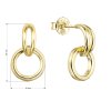 Pozlátené strieborné náušnice visiace krúžky 61016 Au plating