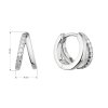Strieborné náušnice krúžky so zirkónmi v bielej farbe 11442.1