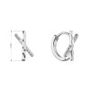 Strieborné náušnice "X" so zirkónmi v bielej farbe 11447.1