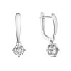 Strieborné náušnice visiace s hojdajúcim so zirkónom biele 11452.1