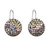 Strieborné náušnice visiace s krištáľmi Swarovski mix farieb mesačné okrúhle 31176.3 moonlight