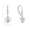 Strieborné náušnice visiace srdiečka so zirkónom 11459.1