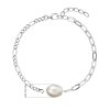 Strieborný náramok s očkami a jednou oválnou perlou 23026.1