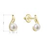 Zlaté 14 karátové náušnice kôstky žlté zlato s bielou riečnou perlou 91P00044
