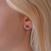 Strieborné náušnice kôstky s pravými minerálnymi kameňmi modré 11484.3 london topaz