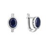 Strieborné náušnice s pravými minerálnymi kameňmi 11493.3 dark sapphire