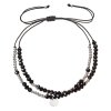 Textilný náramok čierne korálky 13038.3 black