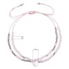 Textilný náramok ružové korálky 13038.3 pink