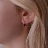 Strieborné luxusné náušnice s pravými minerálnymi kameňmi červené 11489.3 ruby