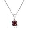 Strieborný náhrdelník luxusný s pravými minerálnymi kameňmi červený 12088.3 garnet