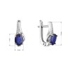 Strieborné náušnice luxusné s pravými minerálnymi kameňmi temne modré 11488.3 sapphire