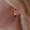 Strieborné náušnice luxusné s pravými minerálnymi kameňmi temne modré 11488.3 sapphire