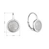 Strieborné náušnice visiace so zirkónmi biele okrúhle 11454.1