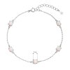 Strieborný náramok so syntetickými opálmi biely okrúhly 13029.1 white