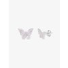 Stříbrné náušnice Candy Floss, motýl s kubickou zirkonií Preciosa