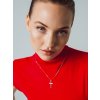 Stříbrný přívěsek s řetízkem Cross, křížek s kubickou zirkonií Preciosa