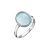 Stříbrný prsten ovál s akvamarínem 15024.3 (Velikost 52 (průměr 16,6mm))