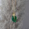 36091 3 pozlaceny nahrdelnik se zelenym achatem 12171 3