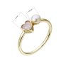 Pozlacený prsten s říční perlou a perleťovým srdcem 25004.1 (Velikost 52 (průměr 16,6 mm))