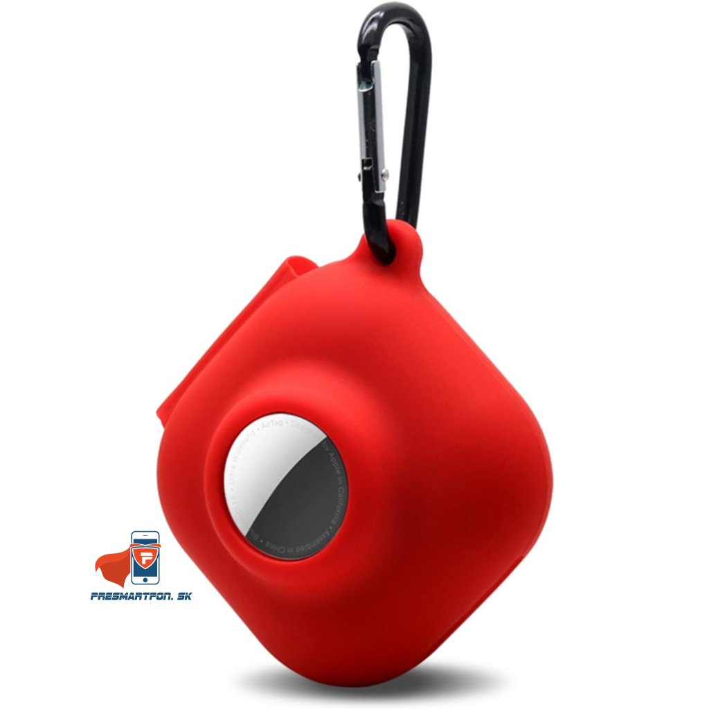 Silikónové púzdro pre sluchátka Beats Fit Pro a pre Airtag červené s karabínou PREsmartfon.sk