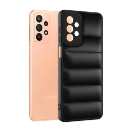 Samsung Galaxy A23 kožený kryt Puffy čierny PREsmartfon.sk