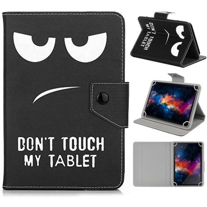 Univerzálne púzdro book čierne s potlačou Don´t Touch Me pre tablet 7"-8" PREsmartfon.sk